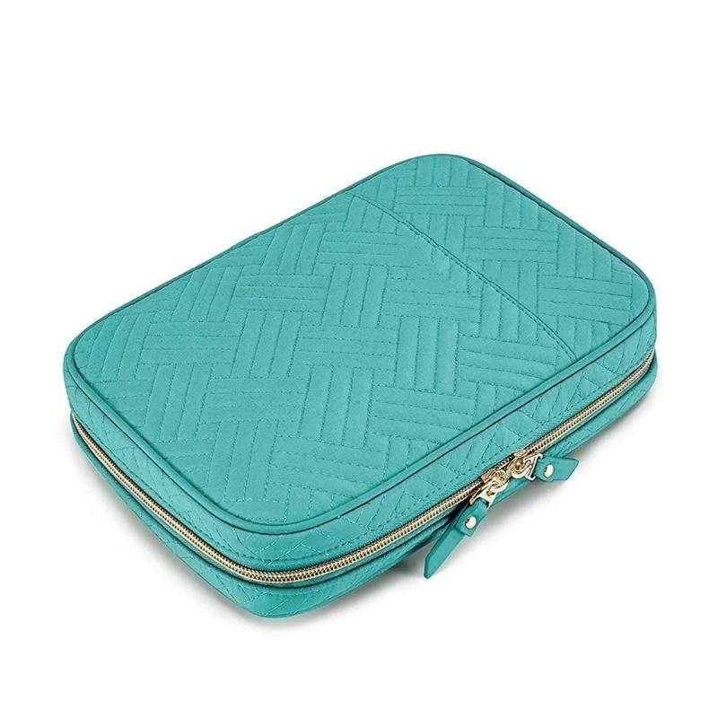 

LX0C Jewelry Travel Box Storage Book Binder Bag with Zippers for Rings and Necklaces