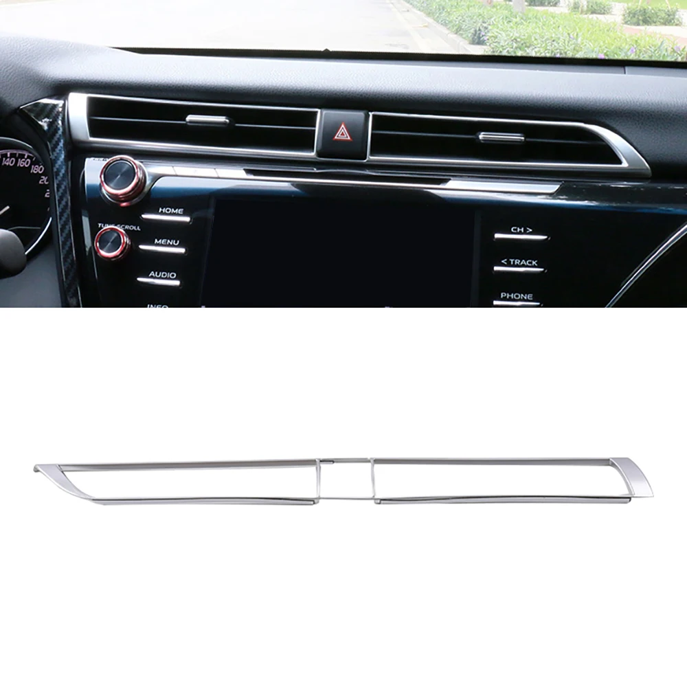 ماتي الداخلية مركز وحدة التحكم منفذ تنفيس الهواء إطار غطاء الكسوة لتويوتا كامري 2018 2019 2020 #6