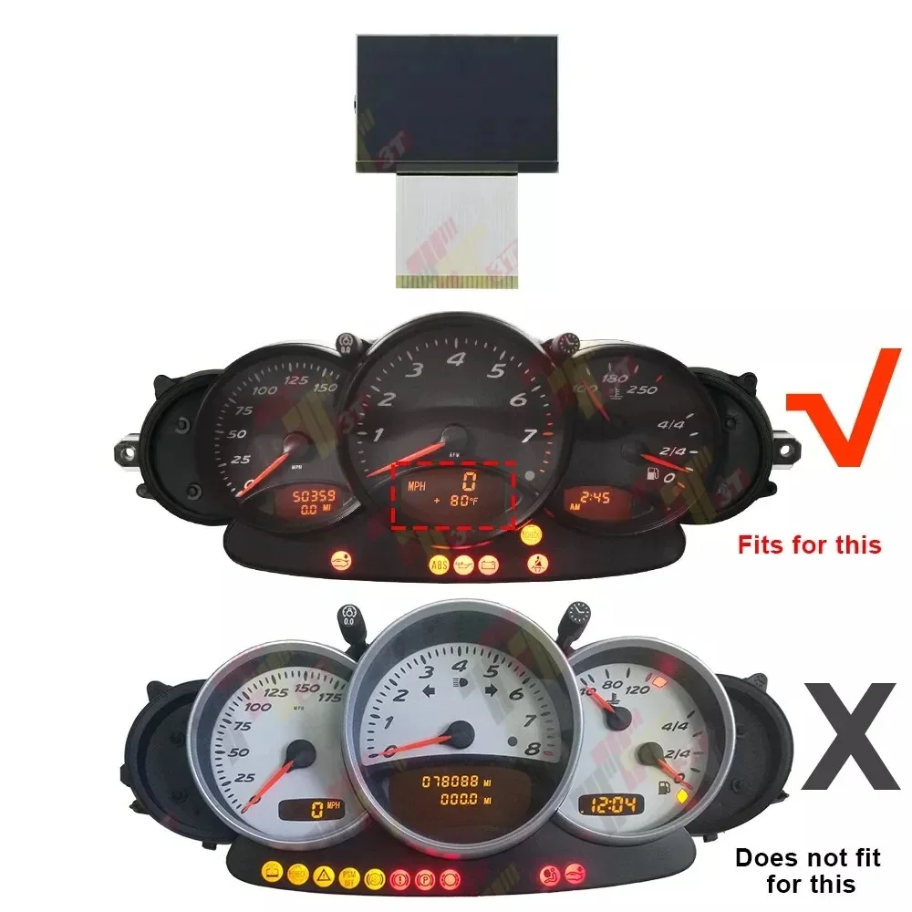 

Mile Version Display for Porsche 911 996 and 986 Boxster Tachometer