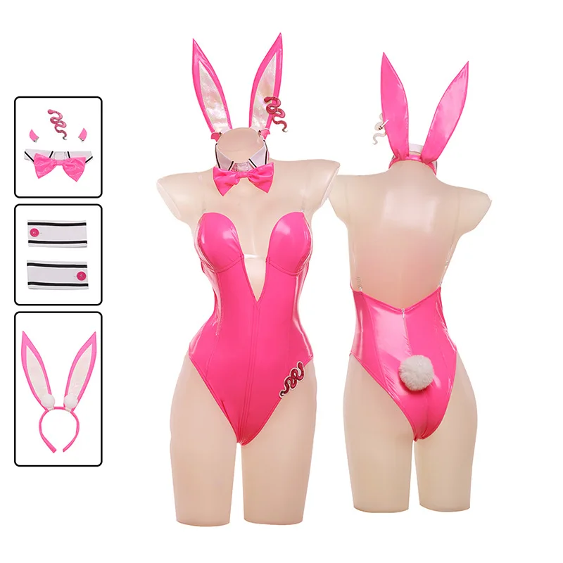 NIKKE-Costume de Cosplay de la Déesse de la VicQuantité pour Femme, Uniforme Sexy de Lapin Blanc Noir, Déguisement d'Halloween imbibé