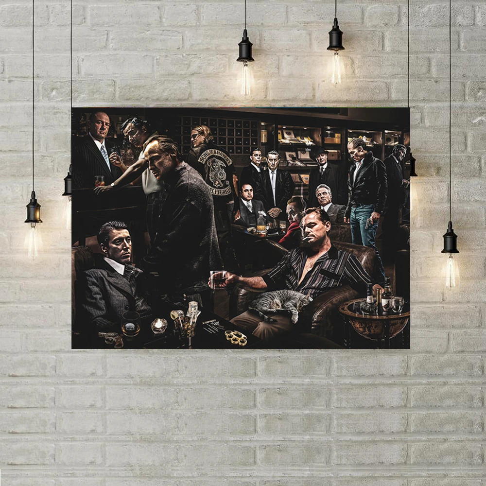 

Classic Movie Legends Gangsters Character Collection Canvas Art Posters and Prints scarface Movie Paintings Pictures Cuadros