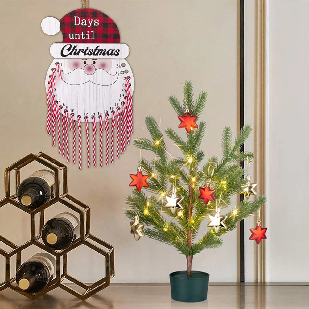 

Santa Hanging Christmas Advent Calendar Door Pendant Decorative Wall Hanging Wall Calendar Xmas Door Decor Christmas Party Decor