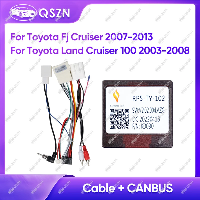 Car Radio Canbus Box Adaptor FOR 2003-2008 TOYOTA LAND CRUISER 100 With Wiring Harness Power Cable Android Car Radio