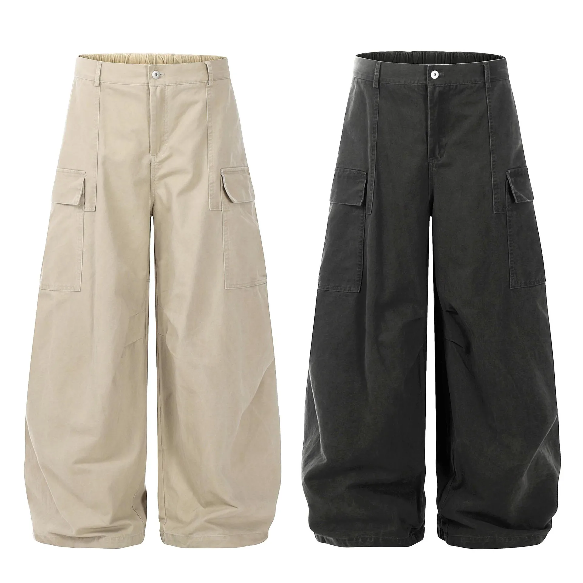 OR FL American Style Curved Knife Big Pocket Thickened Profile Loose Cargo 100 Cotton Women Pants Women's Design sense Casual