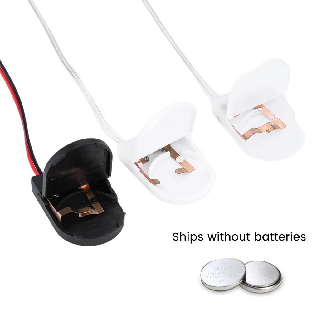 5pcs CR2032 Button Battery Holder White Black Transparency Cell Battery Holder Case Cover With ON-OFF Switch