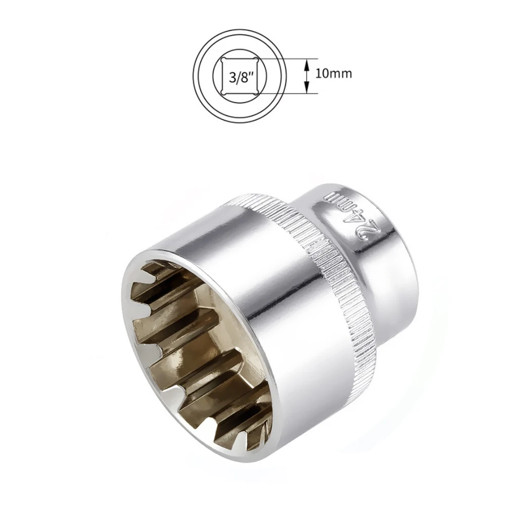 Metric 3/8 Inch Ratchet Wrench Socket Adapter Torx Bit Car Repair Tool Kit 6/7/8/9/10/11/12/13/14/15/16/17/18/19/20/21/23/24mm