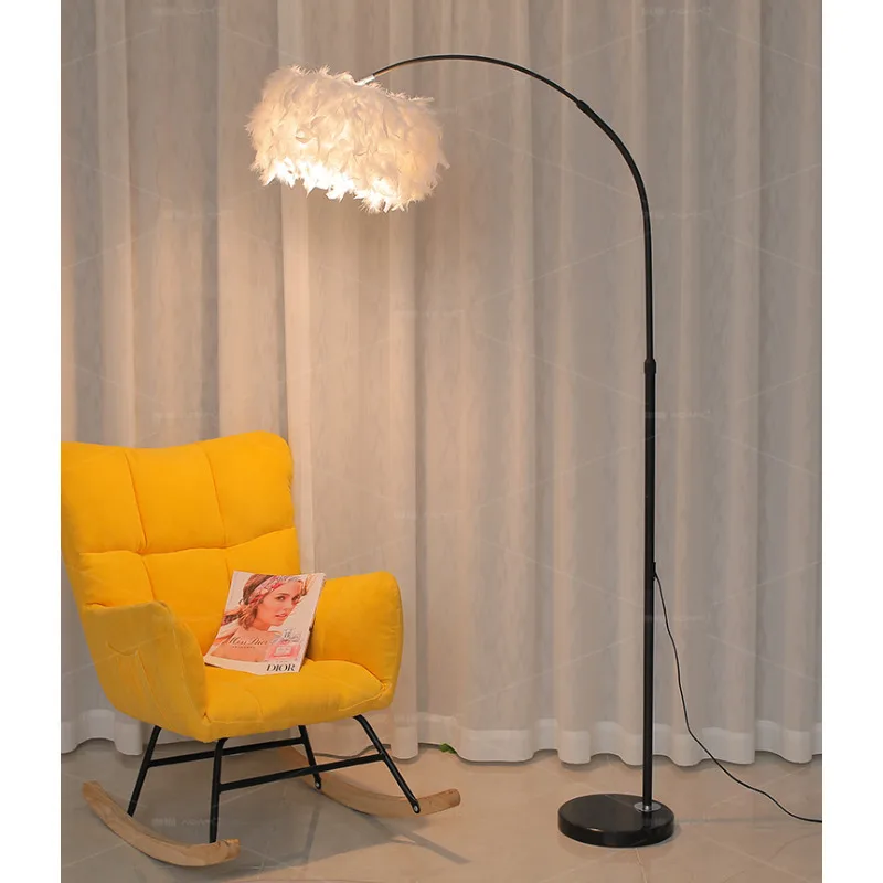 Scandinavian Handmade Feather E27 Led Floor Lamp Living Room Sofa Side Decor Standing Lamp Ambient Light Bedroom Bedside Lights