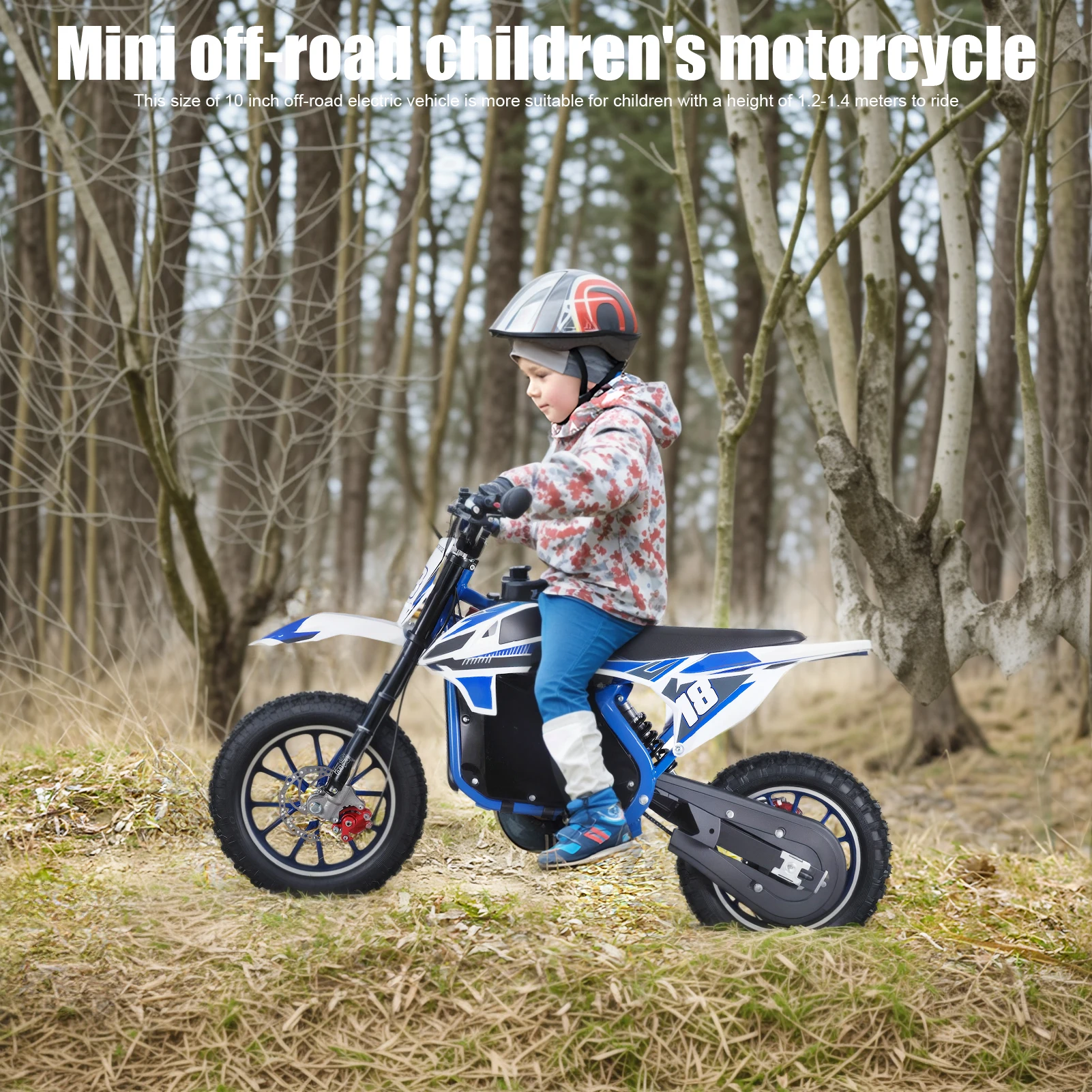 Dirt Bike-Bicicleta eléctrica de bolsillo para niños, Motocross con Motor y batería de alto rendimiento, neumáticos de 10 pulgadas