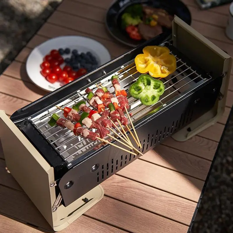 Camping BBQ Grill Portable outdoor Folding Charcoal Grill Small Foldable Barbecue Stove Mini Cookstove For Camping Accessories