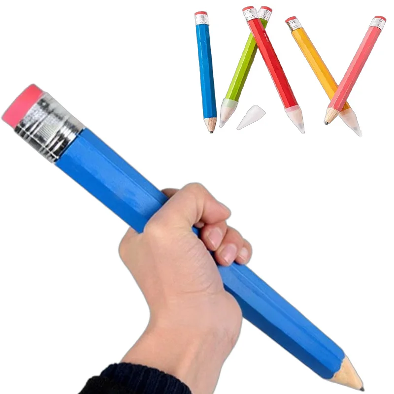 Funny Large Novelty Stationery 33CM Giant Jumbo Wooden Pencil with Eraser Creative Prop Toy Gift for Artist Student PTQB04
