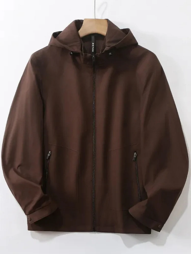 

Fall New Sle Luxury Detachable Hooded Stand Collar Men's Jaet Loose Casual Commuter Coat Polyester Fiber Long Sve