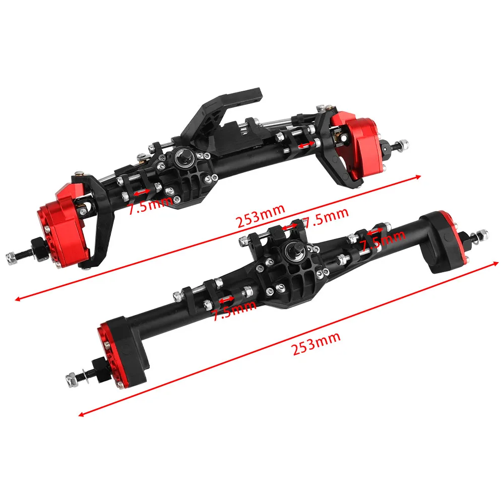 H10 Portal or Straight Axle Plastic +Brass or Aluminum Alloy Front Rear Complete Axles for Vanquish 1/10 RC Crawler Car Upgrade