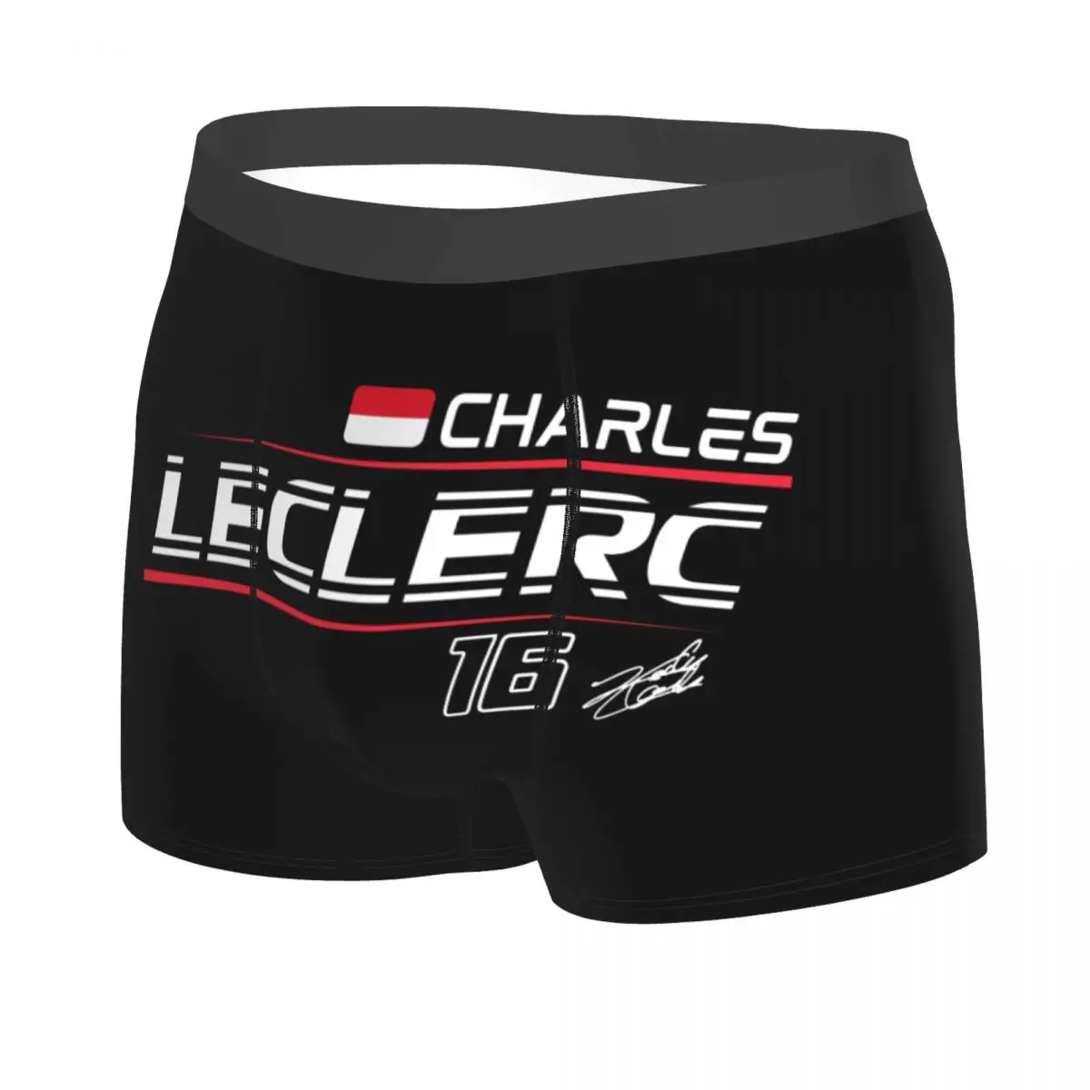 Custom Male Funny Charles Leclerc 16 Sport Car Race Underwear Boxer Briefs Breathable Shorts Panties Underpants