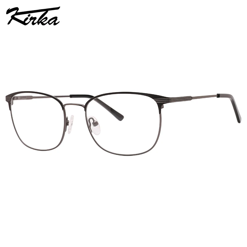 Kirka Male Rectangle Oval Side Frames Eyeglasses Business Computer Metal Prescription Reading Offices Glasses For Man MM4014