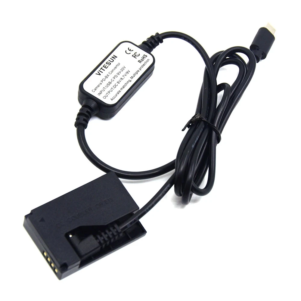 

LP-E12 Dummy Battery DR-E15 DC Coupler USB C DC Cable for Canon EOS 100D Kiss X7 Rebel SL1 SX70HS Camera