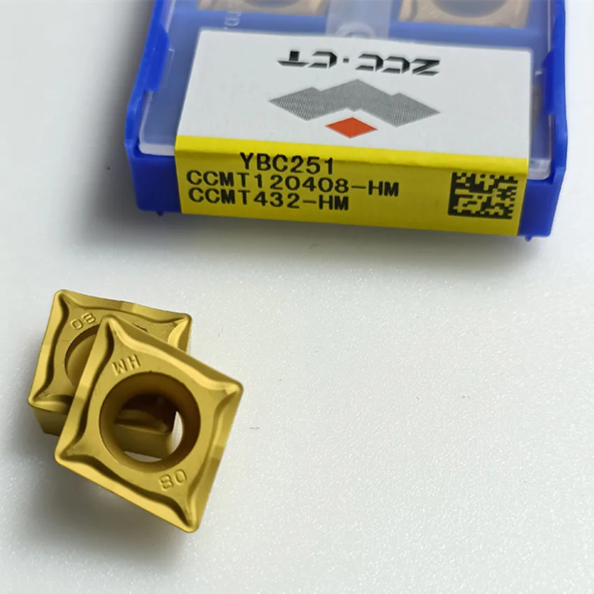 CCMT120404-HM YBC251/CCMT120408-HM YBC251 ZCC.CT CCMT431 CCMT432 CNC carbide inserts turning inserts For Steel P10-P30 10pcs/box