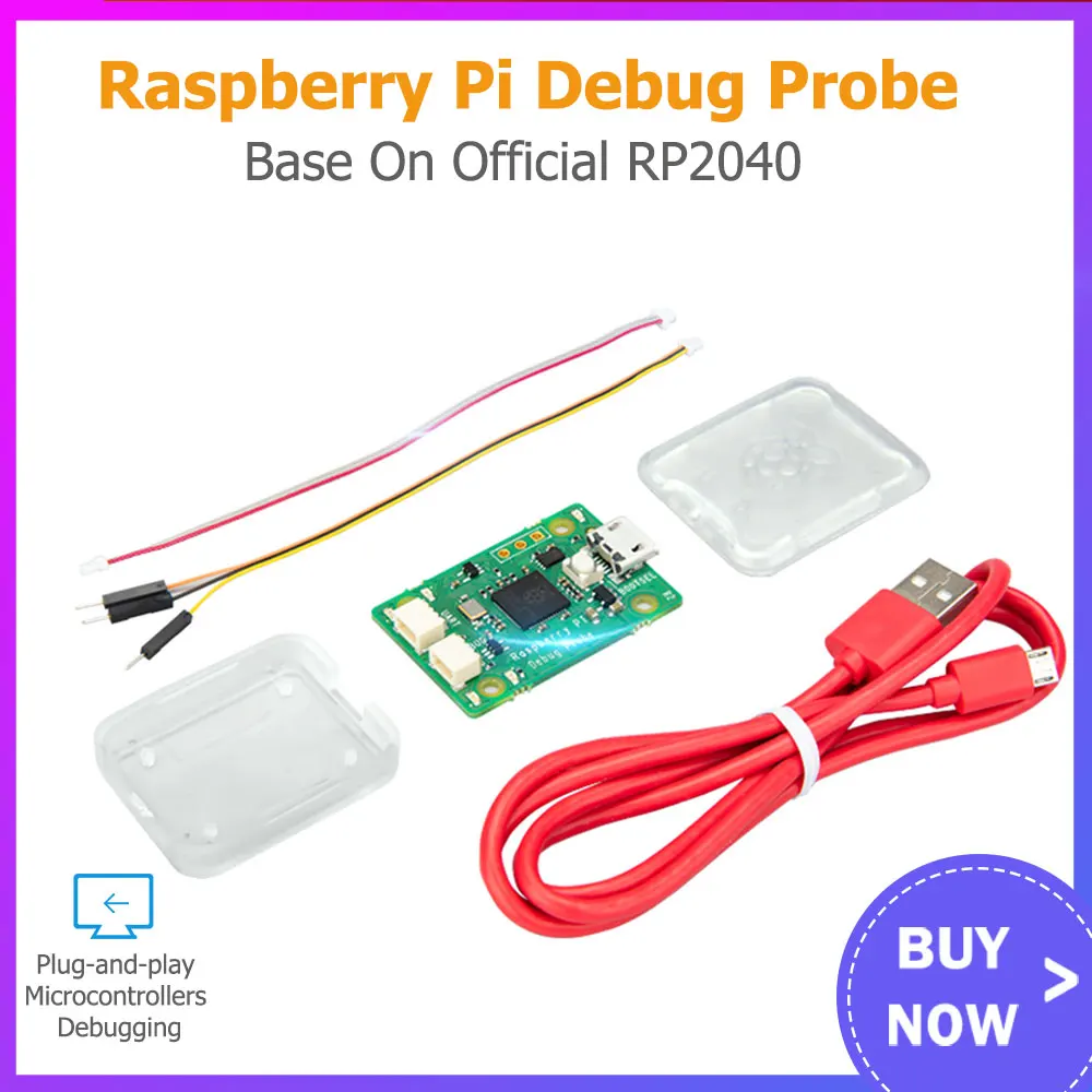 

Raspberry Pi Debug Probe Base On RP2040 With USB Cable Case 3x Debug Cable Plug-and-play Microcontrollers Debugging for RPI Pico