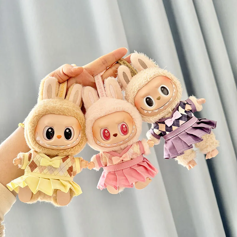 17cm Labubu I II Idol Dolls Clothes British Couple JK Accessories Korea Kpop Exo Clothing Plush Doll'S Clothes
