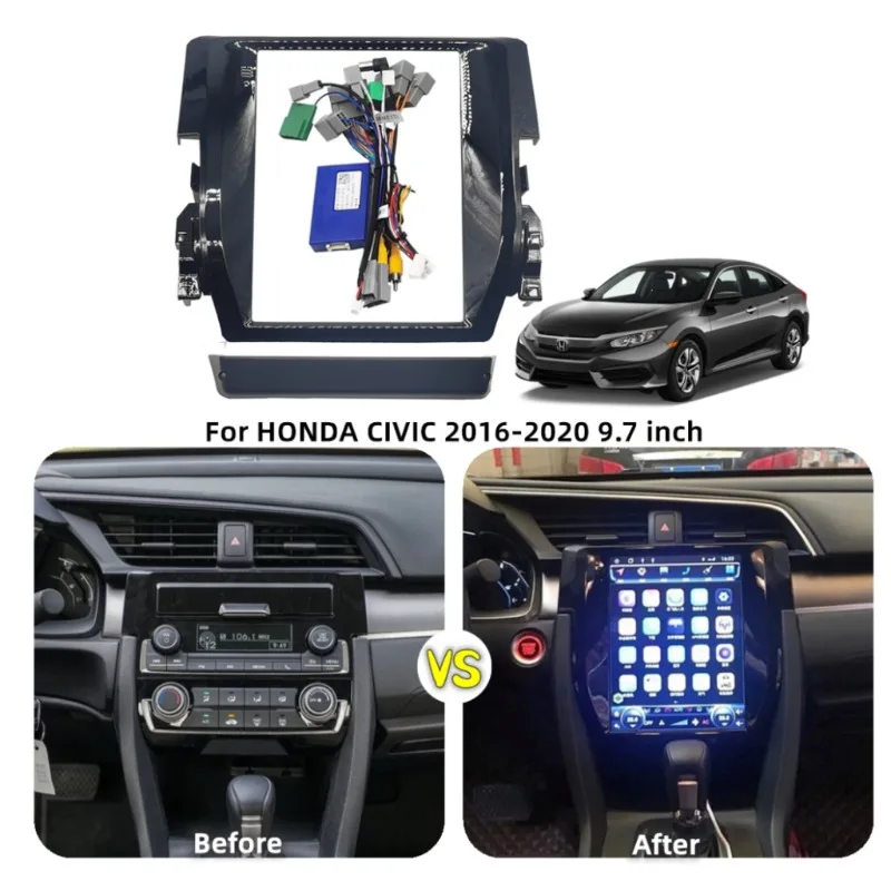 

Для HONDA Honda CIVIC Civic 9,7-дюймовая центральная навигация с управлением DVD, модифицированная лицевая рамка, переменная рама