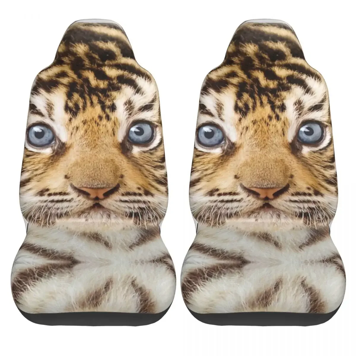 Tiger Portrait Car Seat Cover Custom Printing Universal Front Protector Accessories Cushion Set