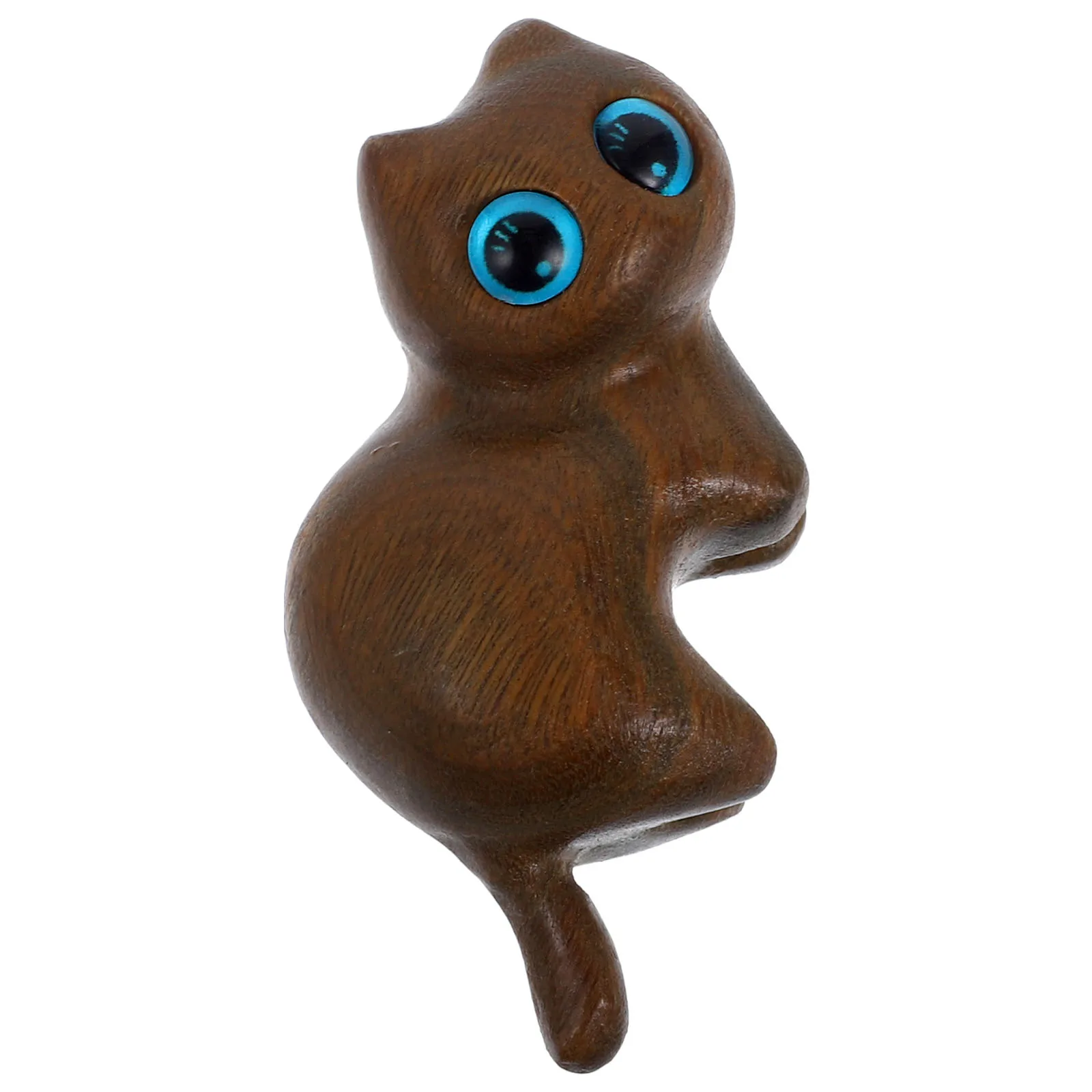 

Wooden Cat Statue Carving Figurine Home Decor Animal nament Office Craft Lightweight Unique Design