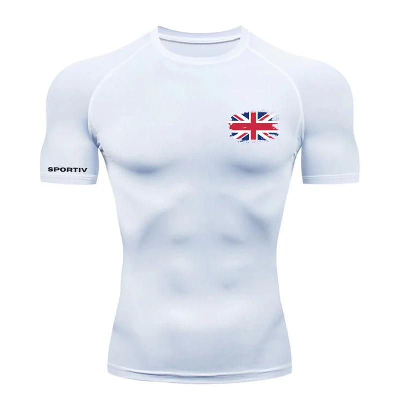 

Men's Patriotic Compression Shirt Flag Print Short Sleeve Top Baselayer Sports Quick Dry Gym Workout Running T-Shirt