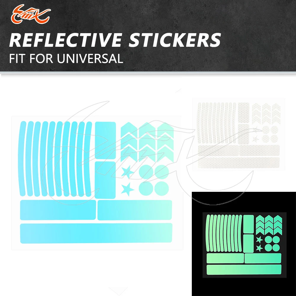 

30PCS/Sheet Bicycle Body Reflective Sticker Night Safety Warning Hub Wheel Strip MTB Scooter Helmet Reflective Sticker