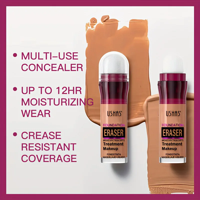 New Liquid Concealer With Sponge Head Waterproof Oil Control Matte Cover Black Eyes Moisturizing Natural And Lasting Makeup