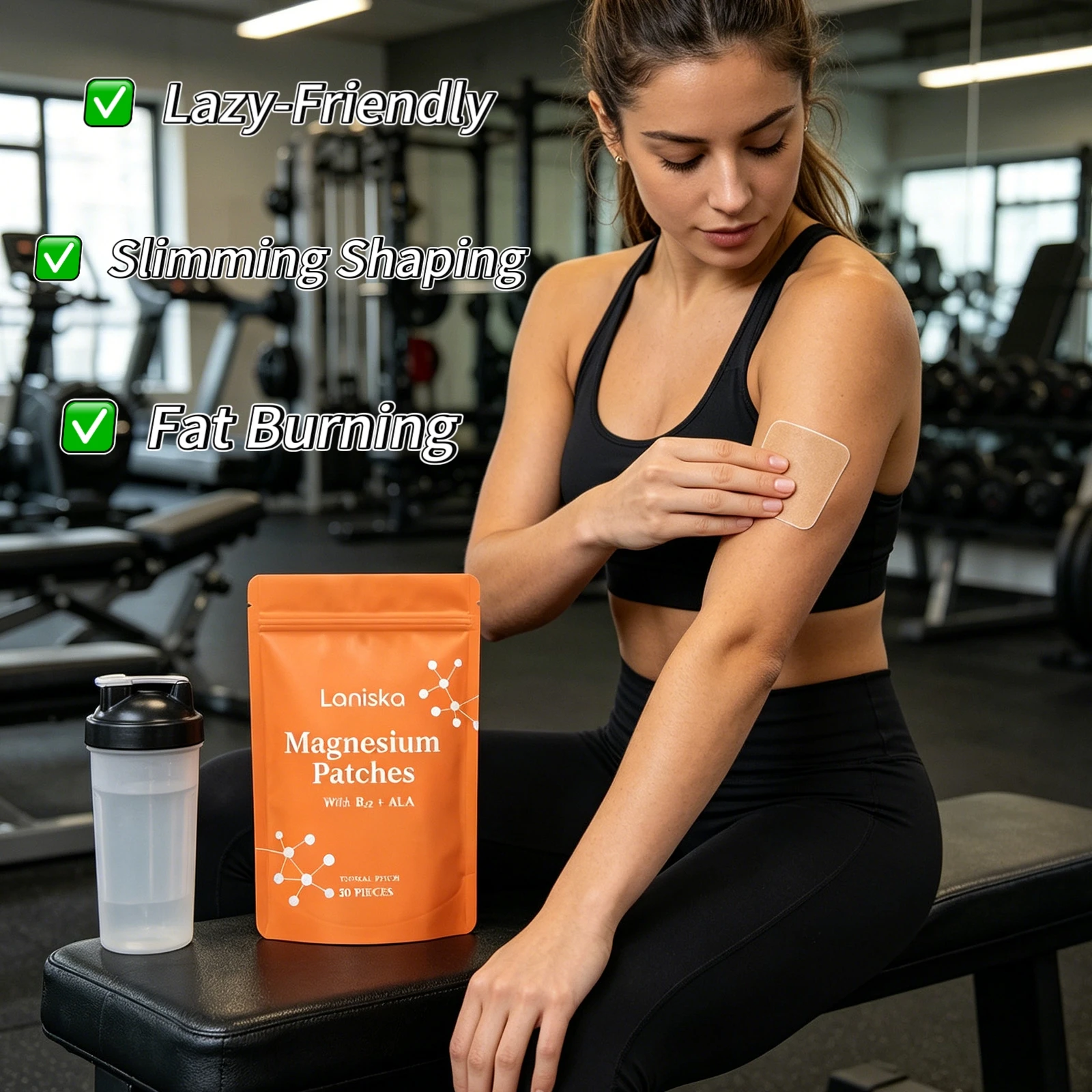 Laniska Magnesium Patches Appetite Control Shaping Sculpting Body Care Daily Comfort Solution Fat Burning Slimming Patches 30pcs