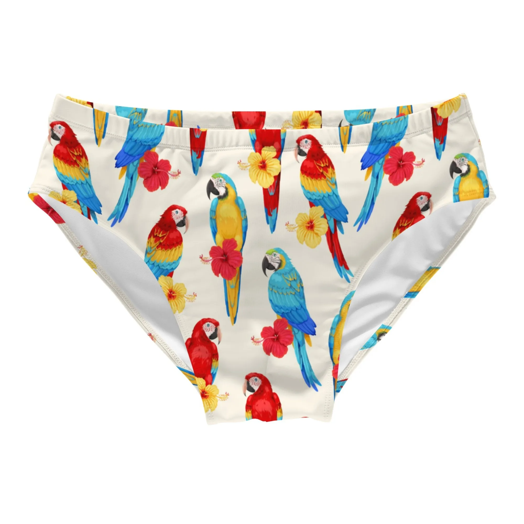 Colorful Macaw Swim Trunks Elastic Soft Skin Friendly Men's Triangle Swim Trunks Beach Carnival Swim Bathing Fashion Swimsuit