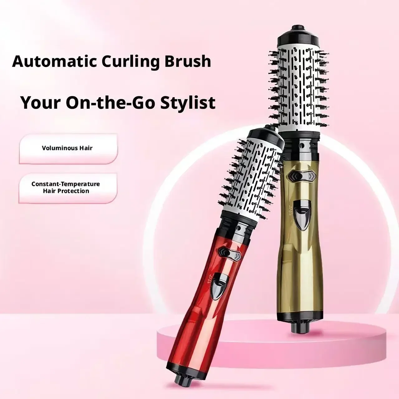 

Hair Dryer Brush One Step Hot Air Styler Automatic Rotating Anti-Scald Constant Temperature Straight Curling Iron for Home Use