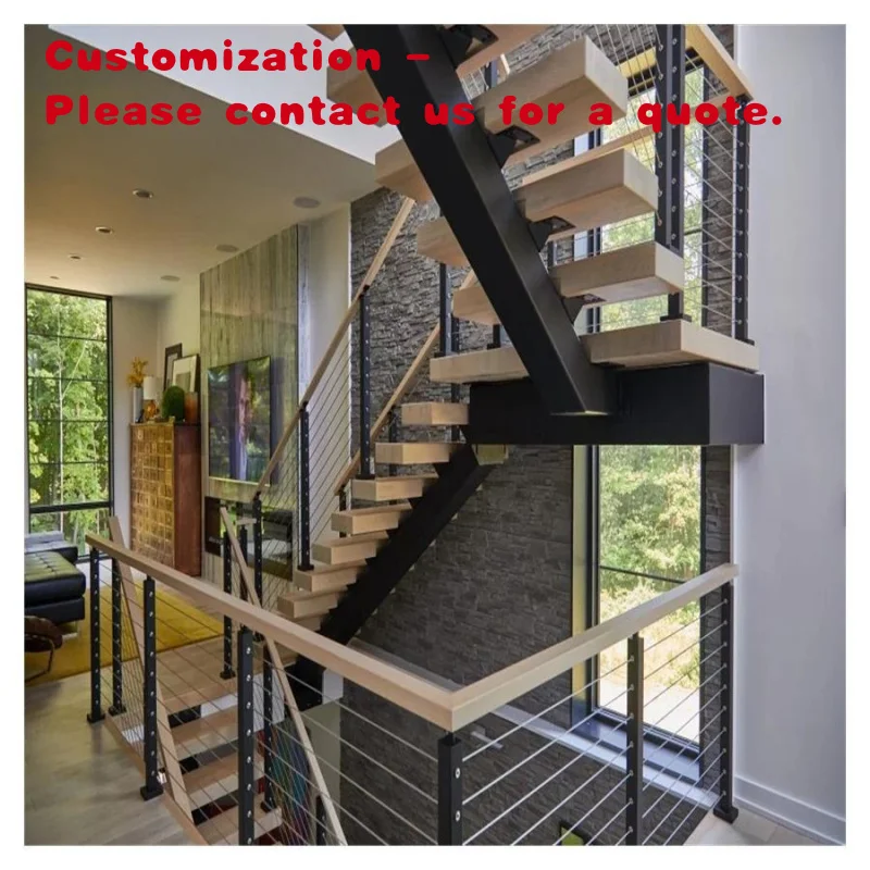 

custom.Steel Stairs with Wood Treads Staircase