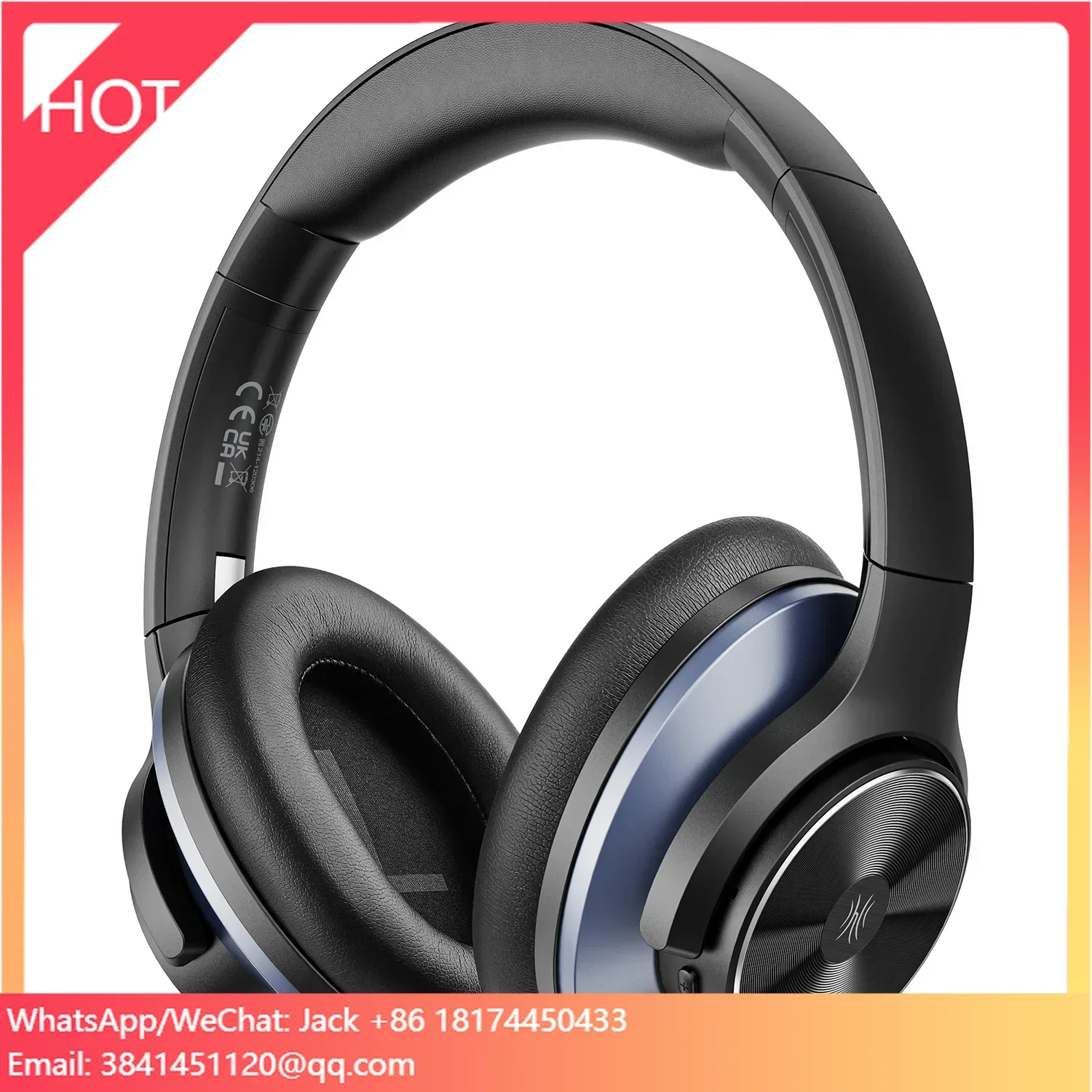 

OneOdio A10 Hybrid Active Noise Cancelling Headphone Wireless Over Ear Headset With 50H Playtime Hi-Res Audio, Deep Bass Sound