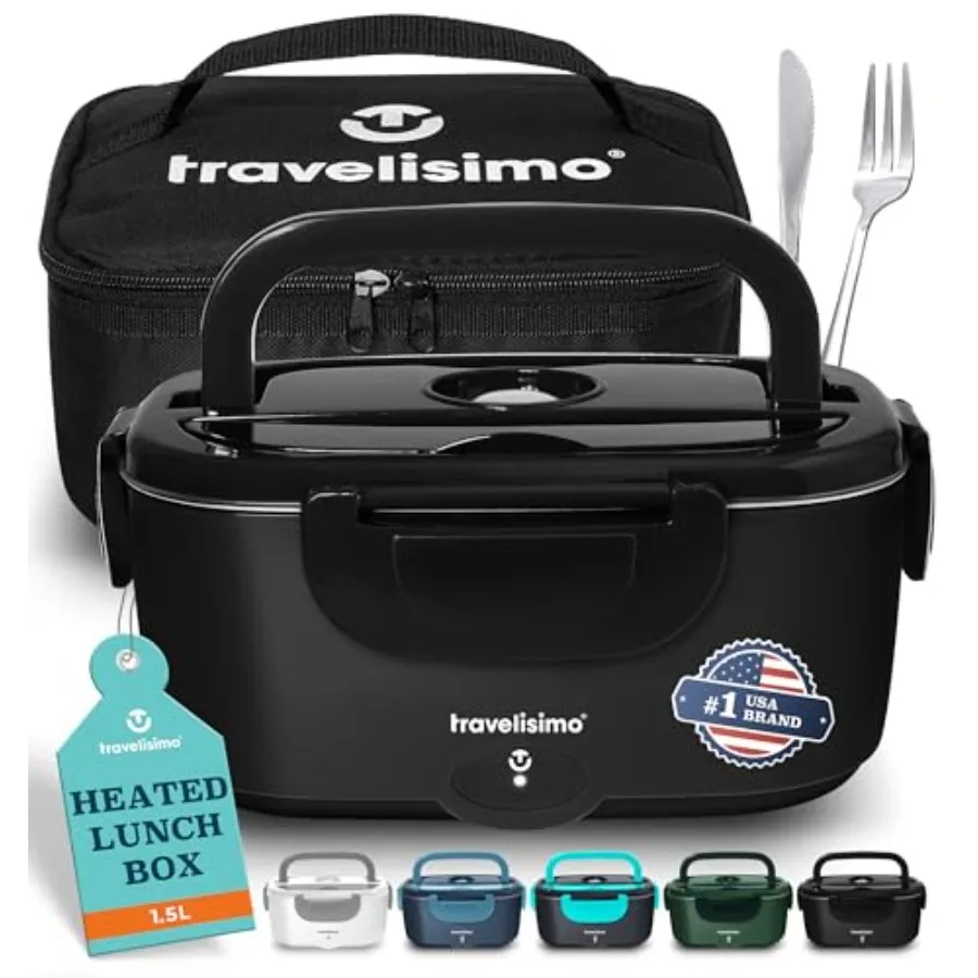 

Электрический ланч-бокс для взрослых, 100 Вт, с подогревом, для мужчин, 1,5 л, из нержавеющей стали, портативный подогреватель еды, 12/24/110 В, для путешествий и поездок.