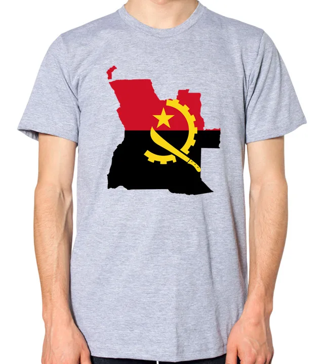 أنغولا العلم خريطة رجل تي شيرت امرأة رجل الصيف مضحك القطن الجرافيك تي شيرت موضة الشارع الشهير بلايز المحملة في الهواء الطلق قصيرة الأكمام #4