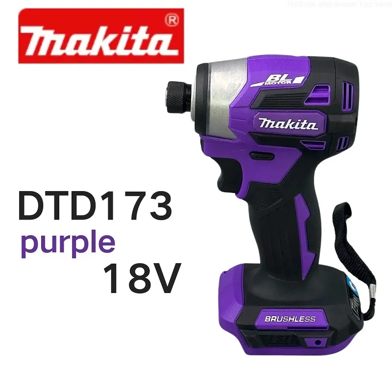 Makita DTD173 purple Screwdriver Impact  Set Household Electric Hand Drill  Power  Impact Mini Rotary Wireless Electric  Tool