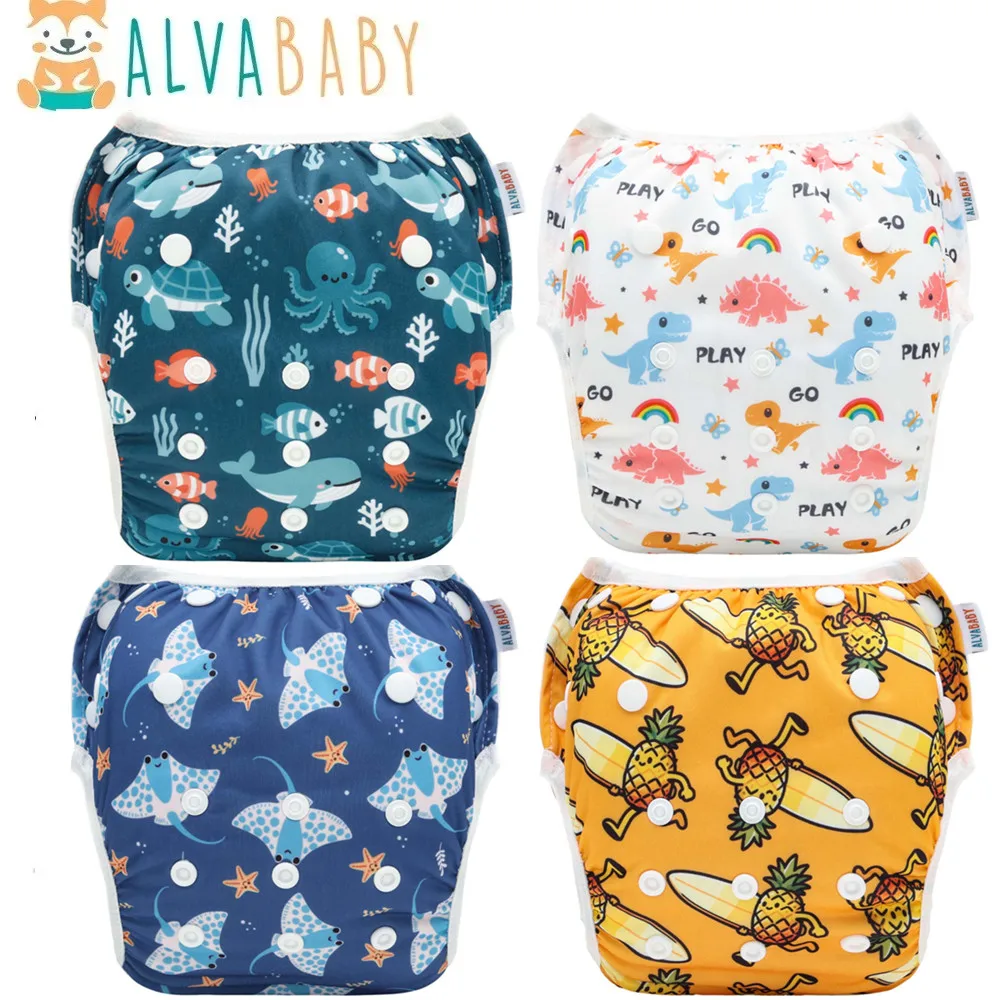 

ALVABABY Swim Diaper Mesh Cloth Inner Fabric Baby Swimming Diaper Reusable Swim Nappy Summer Diaper for Baby Under 8 Months