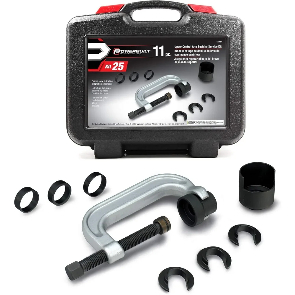 Upper Control Arm Bushing Service Tool Set for Ford, and Chrysler, Remove and Install Car Bushings, 648604