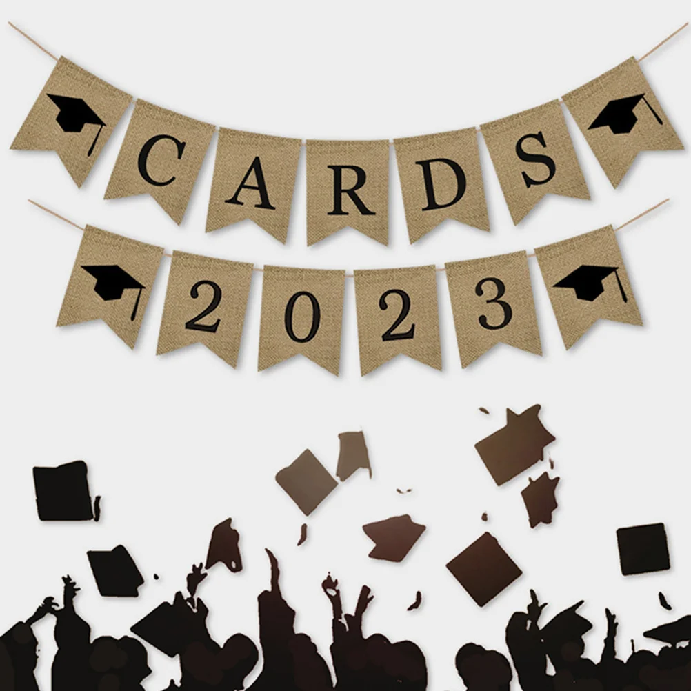

1 Set 2023 Graduation Banner Grads Party Decoration Bunting Hanging Ornament For Outdoor Indoor Use Photo Backdrop Decor Flag