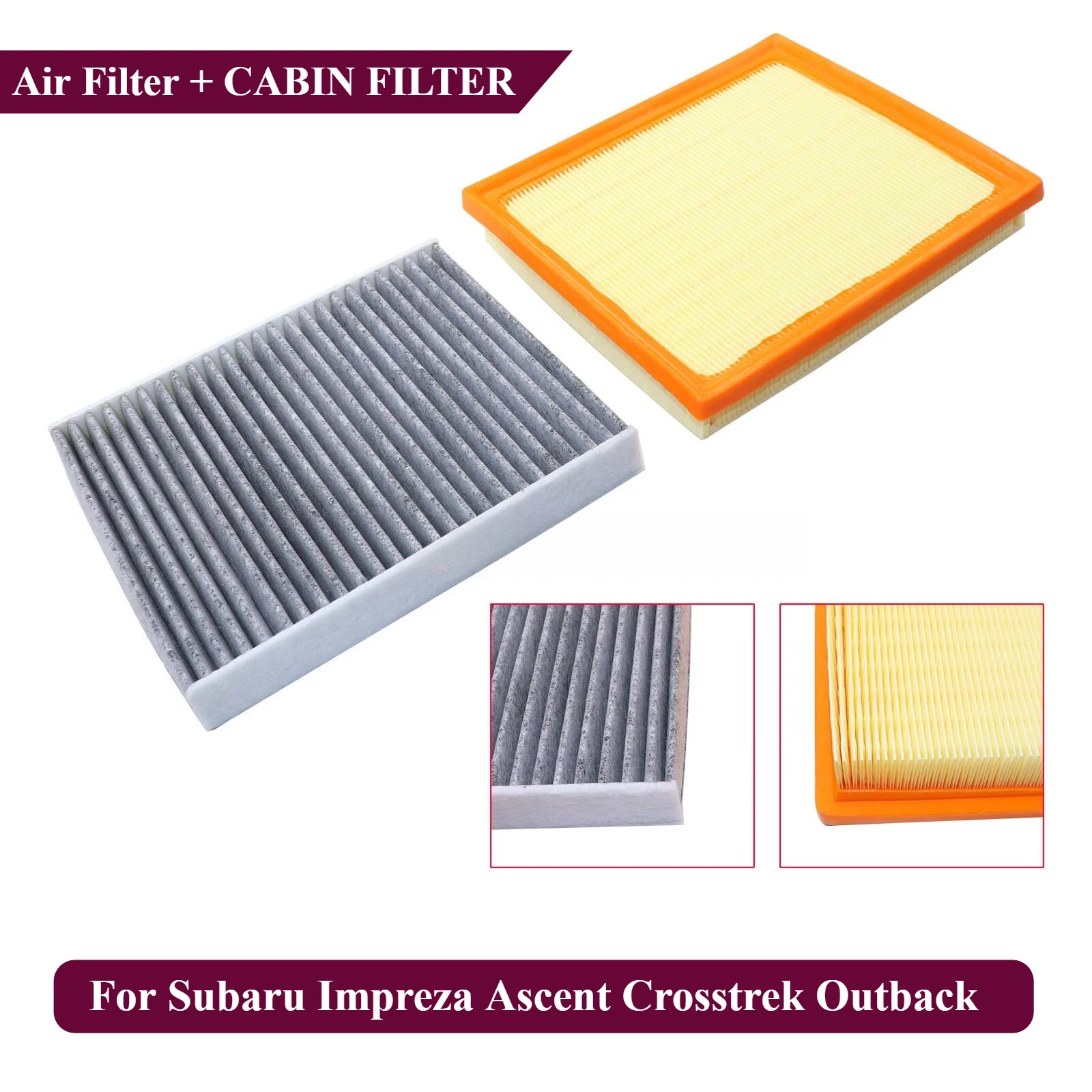 

Комбинированный воздушный фильтр + комплект салонных фильтров для Subaru Impreza Ascent Crosstrek Outback 16546-AA150 72880-FL00A