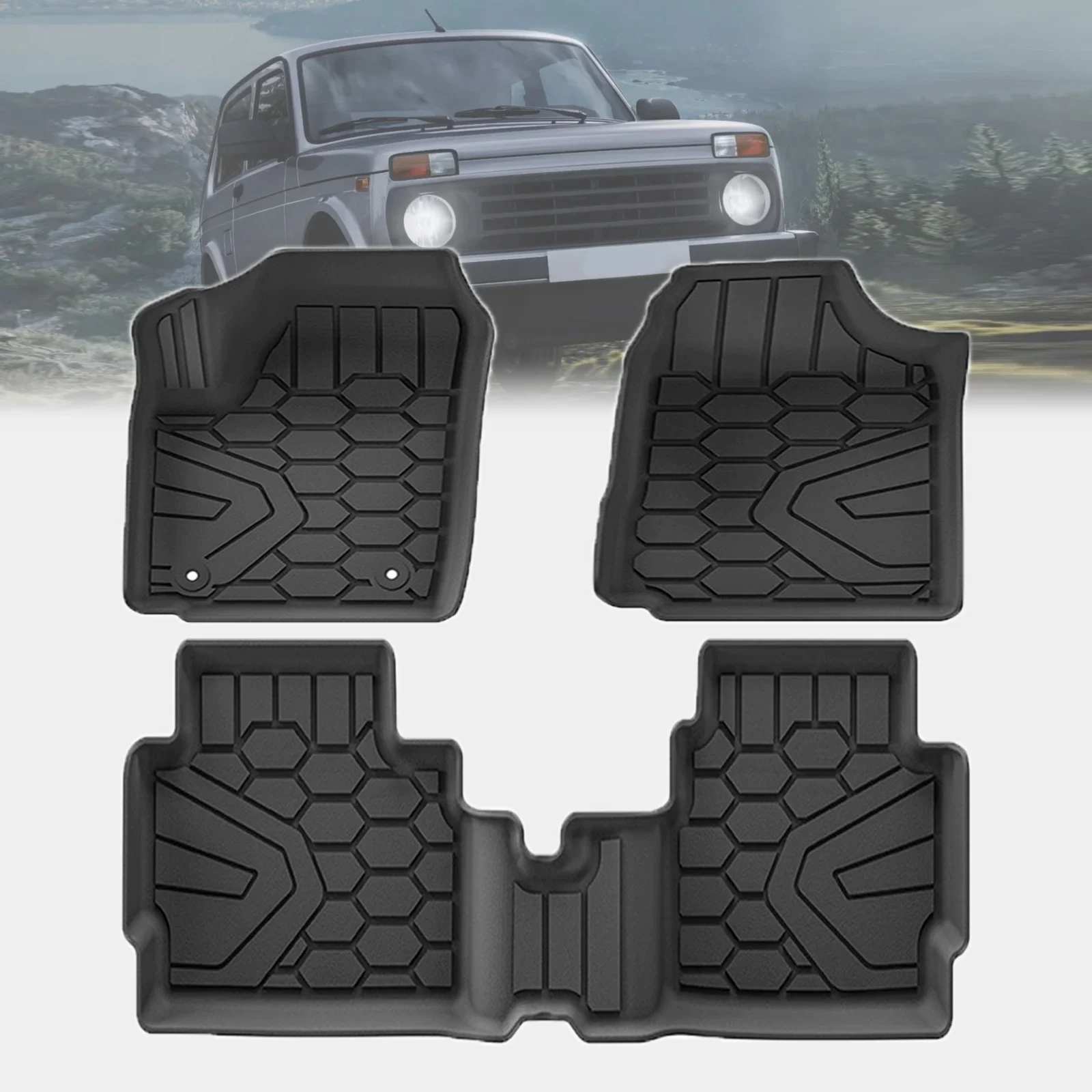 

for LADA NIVA LEGEND Dustproof Easy Clean Car floor Mats TPE Material Non-Slip Interior Parts Accessories