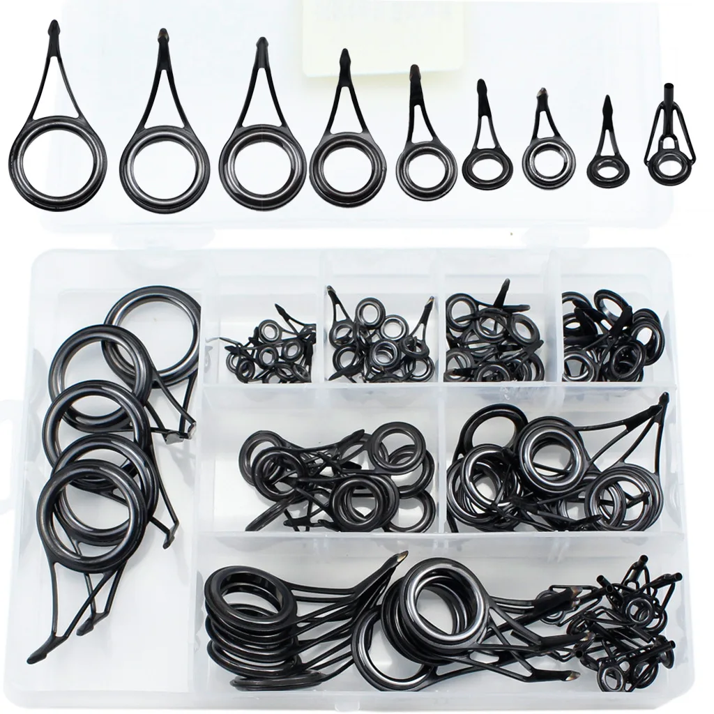 

Single foot guide ring set 85 pieces/box ceramic Luya guide eye fishing gear accessories set sea rod