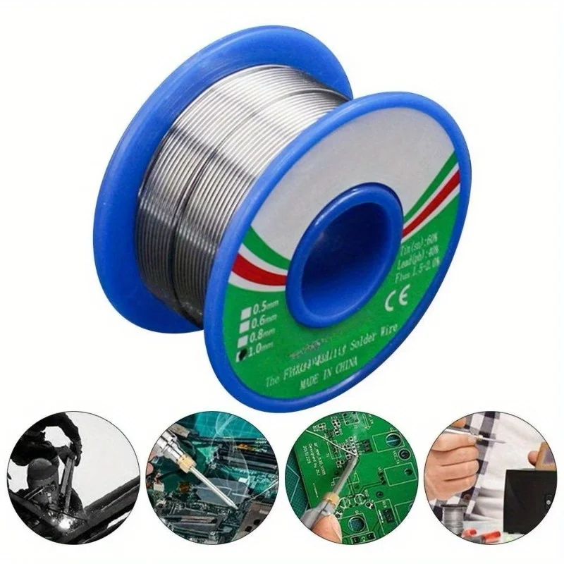 High Purity 60/40 Solder Wire, Rosin Core, Containing Tin, 1.5-2.0% Iron Content, 50g, Diameter 0.6, 0.8, 1.0, 1.2 Mm