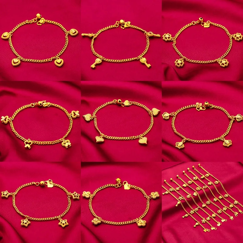 VivoGold Love Bracelet for Women, 24K Gold, AU999 | Solid hearts with pearl spacers, durable for everyday activities.