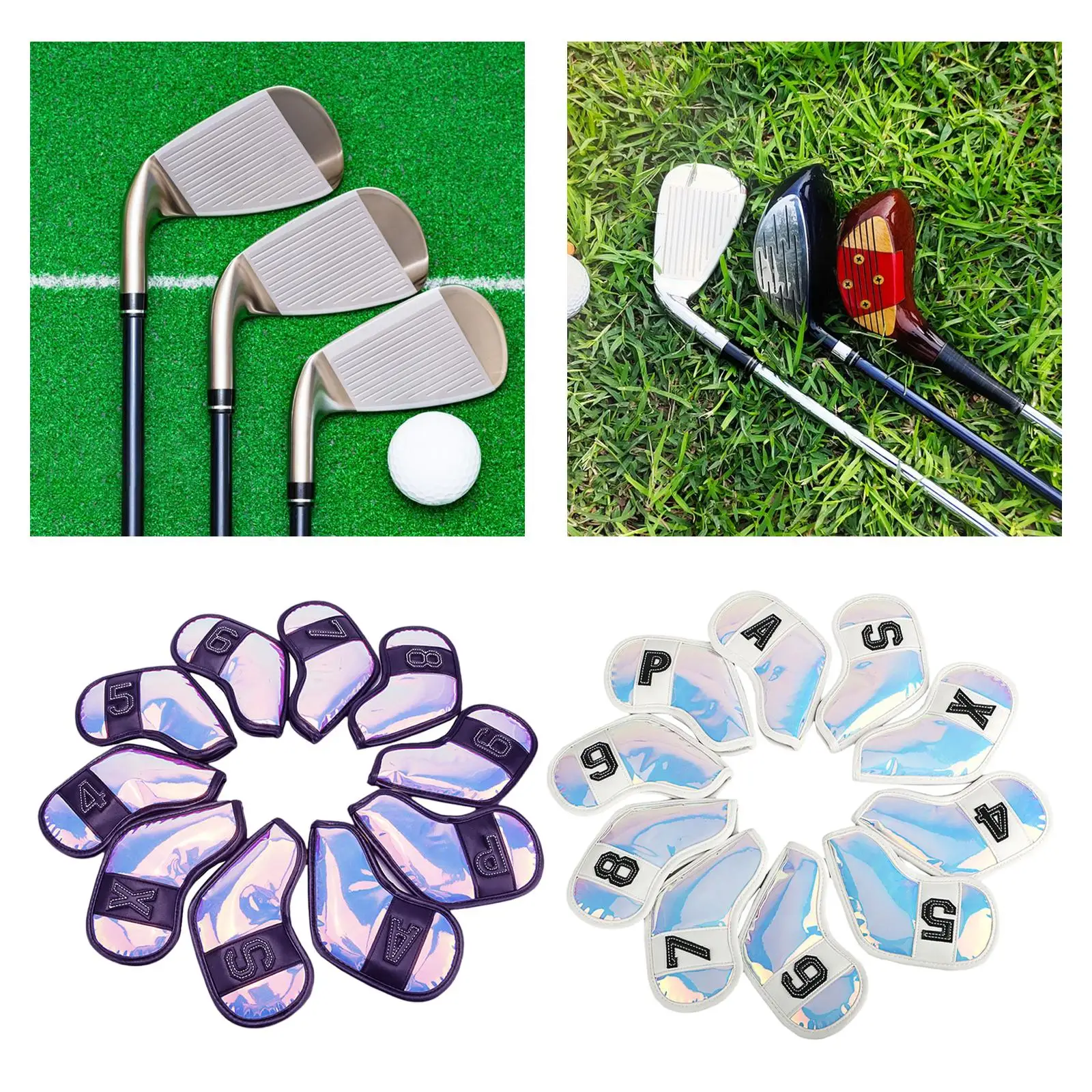 10 Pieces Golf Iron Headcovers TPU Number Tag Club Protective Cover Golf Iron Head Covers for Outdoor Sports Training Travel