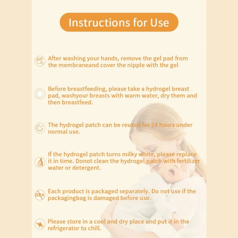 Almofadas de enfermagem de hidrogel 10 unidades, resfriamento instantâneo, alívio de desconforto, hidratante, proteções de mamilos, acessórios de cuidados com maternidade