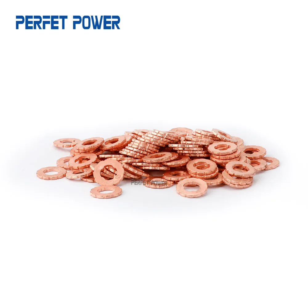 China Made New 100pcs/bag F00RJ02175 Size:14.5*7.7*1.5mm Copper Gasket for Fuel Injector Nozzle 51987010139  04265981