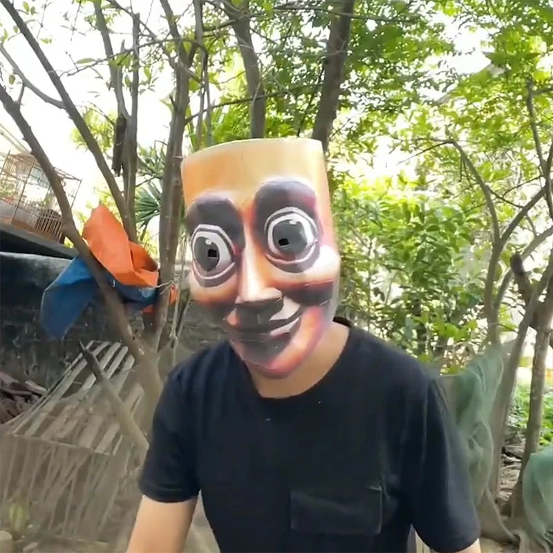 

3D бумажная форма, забавное лицо, маска на голову Tung, модель головного убора, Новый год, Хэллоуин, реквизит для косплея, женские и мужские вечерние наряды, сделай сам, ремесленные маски