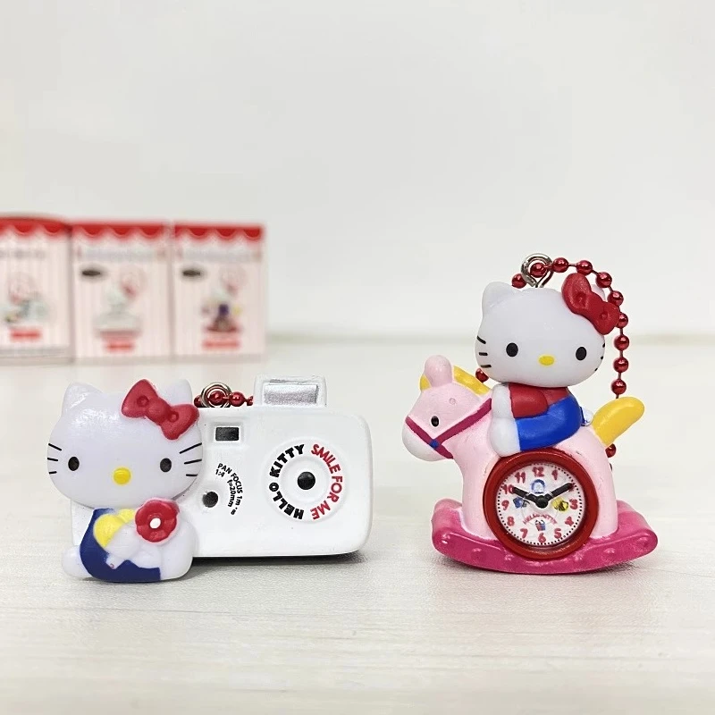 Sanrio Hello Kitty Kawaii Camera Alarm Clock Phone Sewing Machine 50th Anniversary Nostalgic Items Blind Box Toys Model Pendant view 6