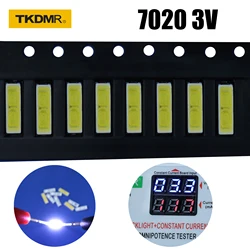 Tkdmr 100/50個smd led 7020 3v 0.5ワット240mAクールホワイト40LMテレビバックライトLEHWS7OP16KZ PPYR71U23GZ000400